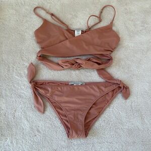 $250 Stella Mccartney Timeless Wrap Bikini Set Top & Bottom Pink‎ Size S NWOT